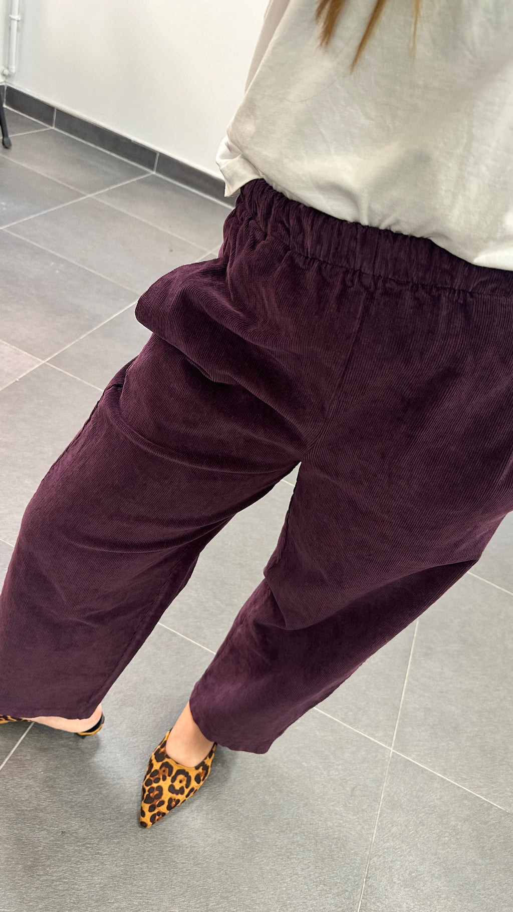 Pantalon JIP VELOUR Bordeaux