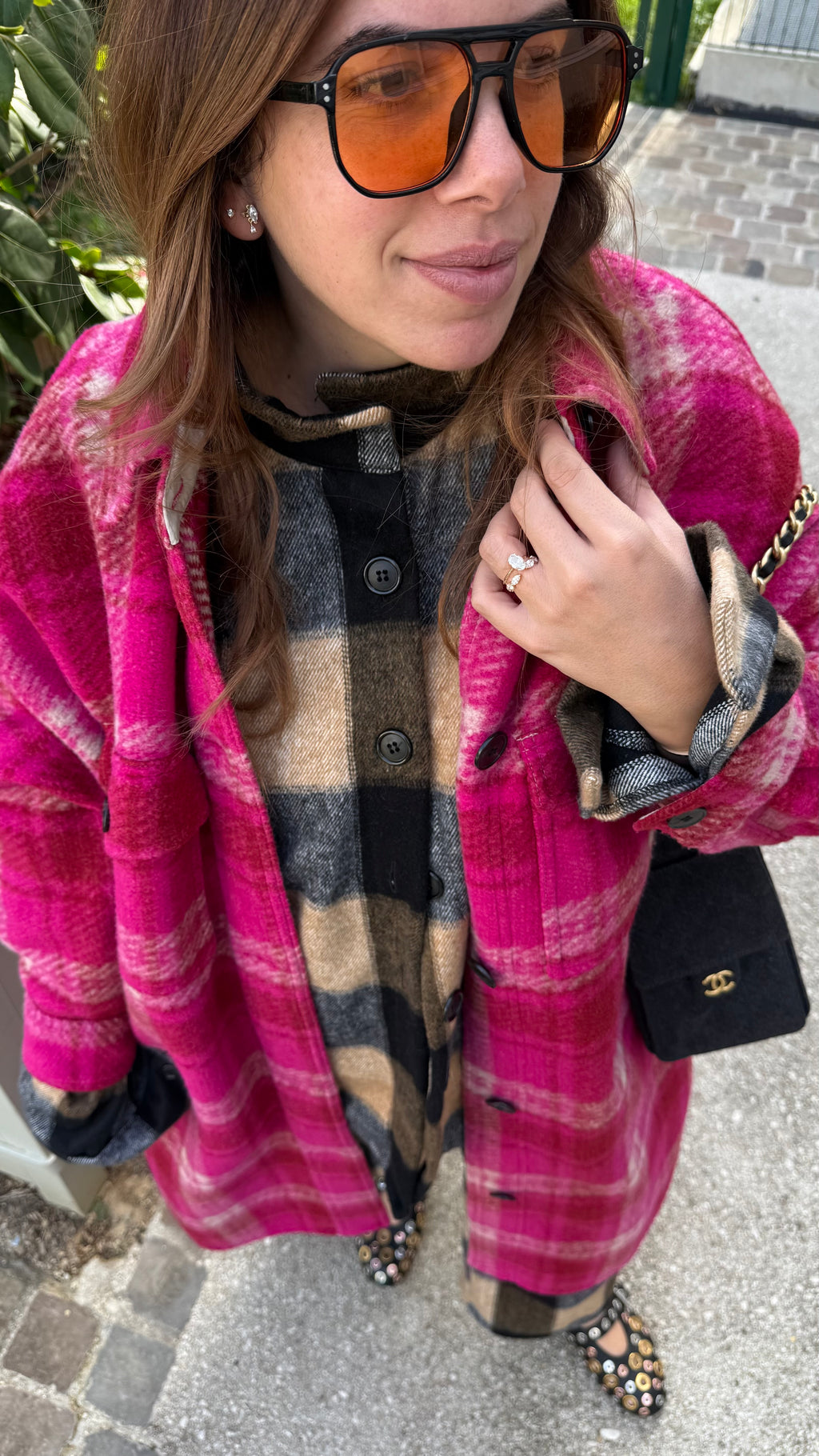 Surchemise THREE  Carreaux Camel