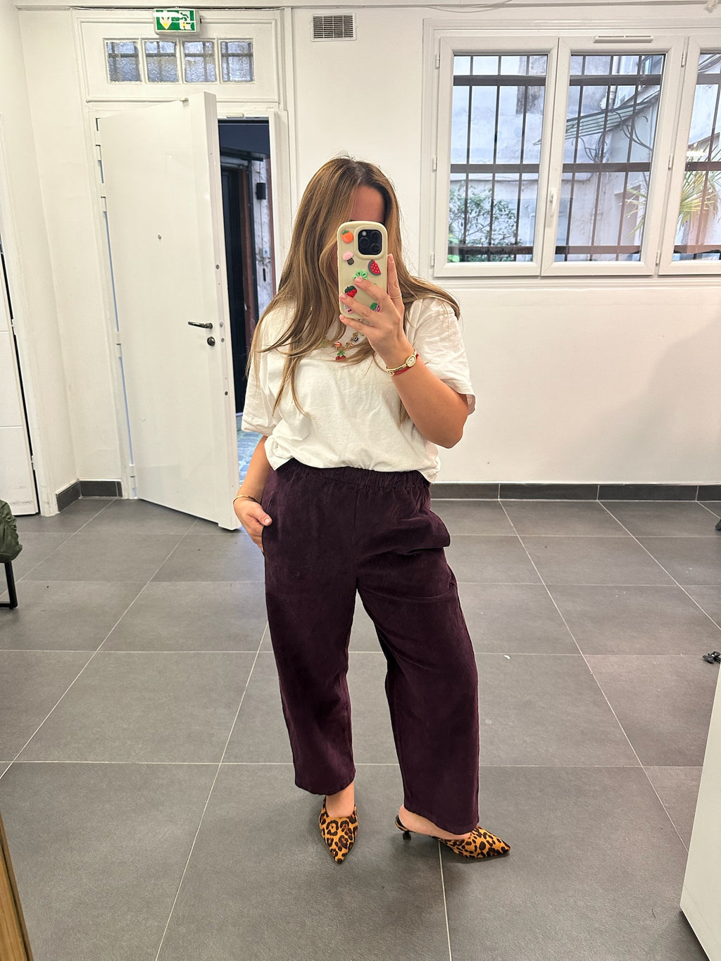 Pantalon JIP VELOUR Bordeaux