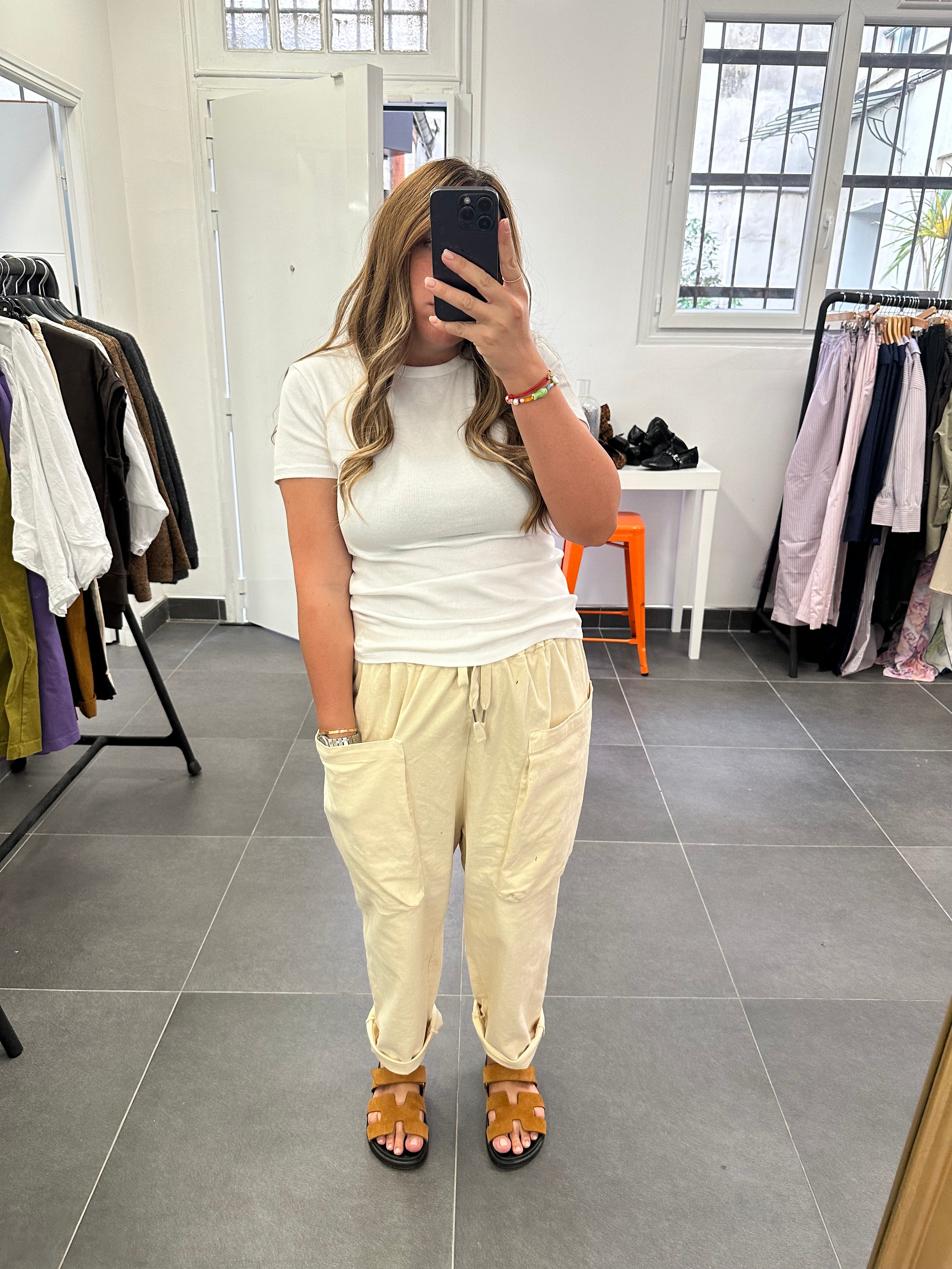 Pantalon CARGO Ecru