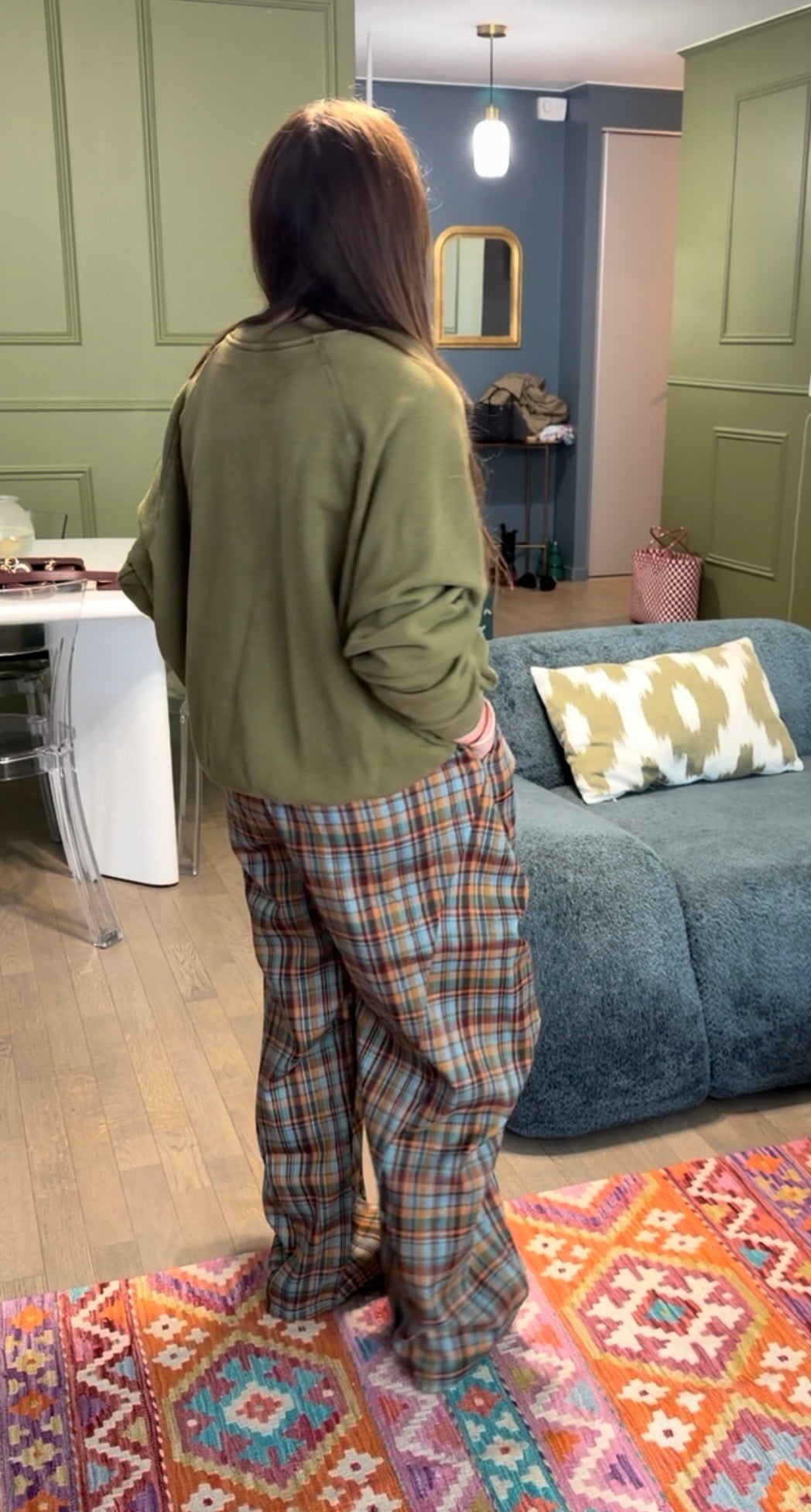 Pantalon BAREL CARREAUX Orange