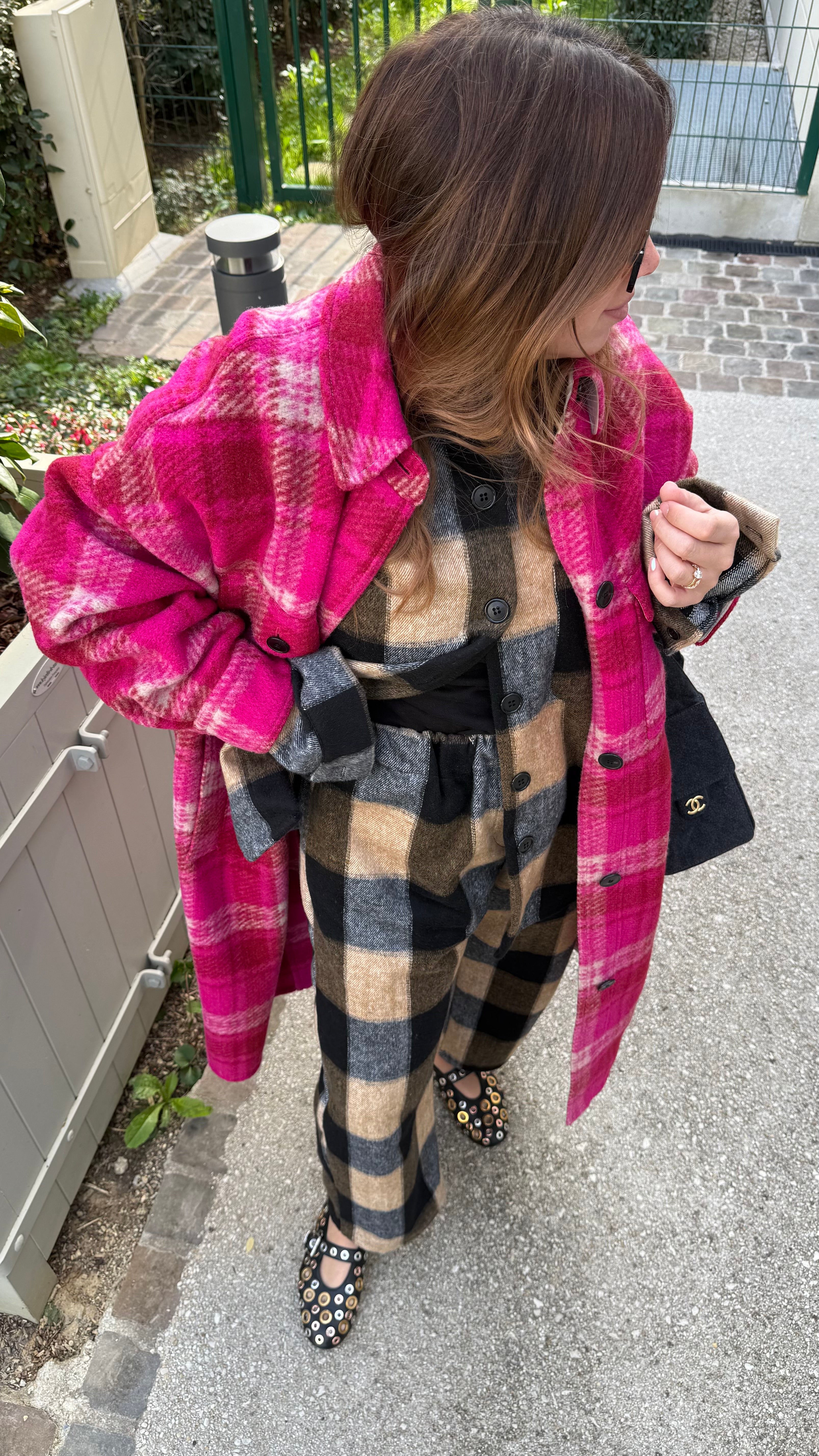 Pantalon ONE Carreaux Camel