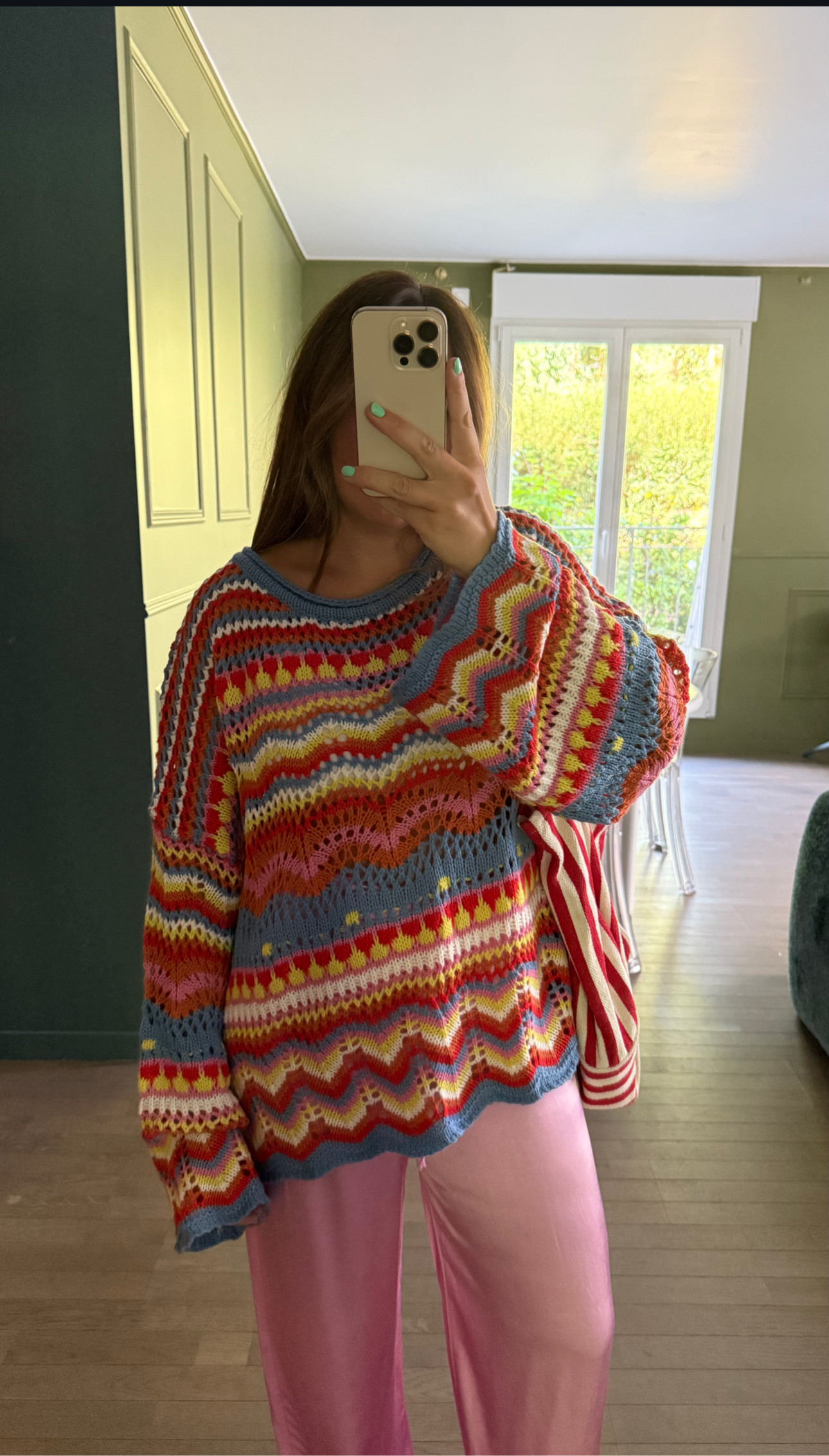 Pull CROCHET Bleu