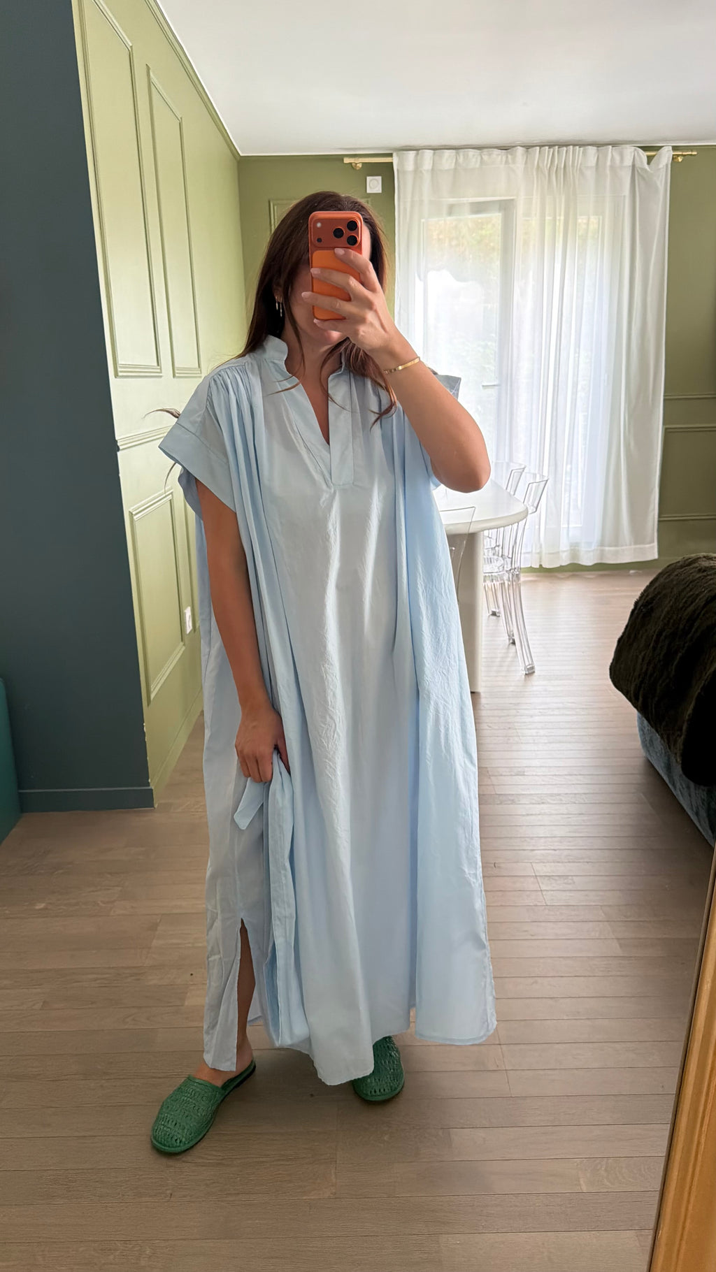 Robe longue manches courtes
