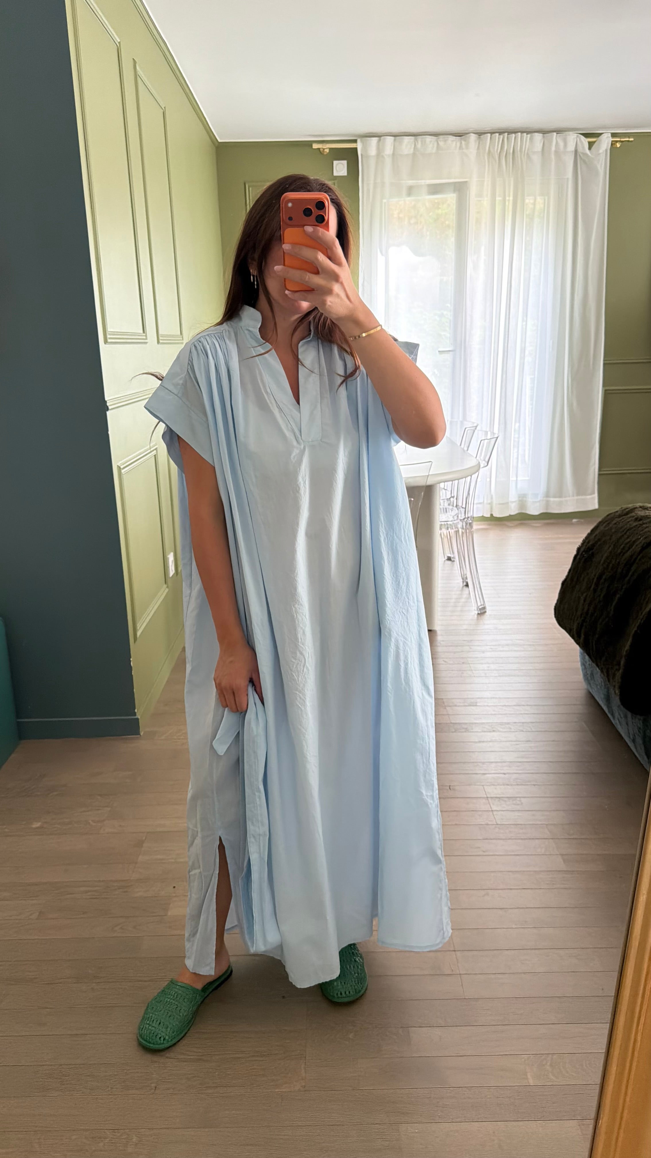 Robe longue manches courtes