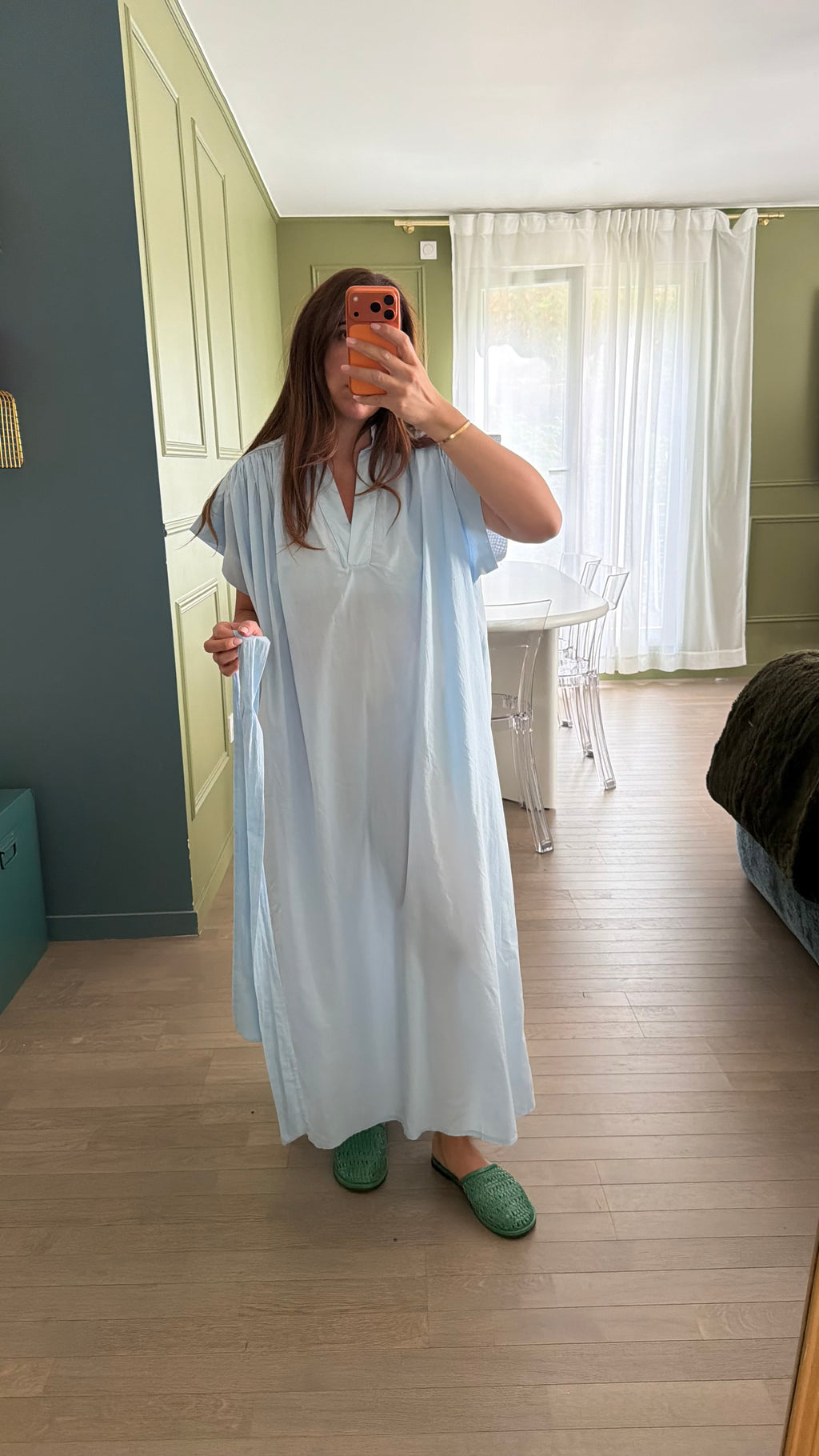 Robe longue manches courtes