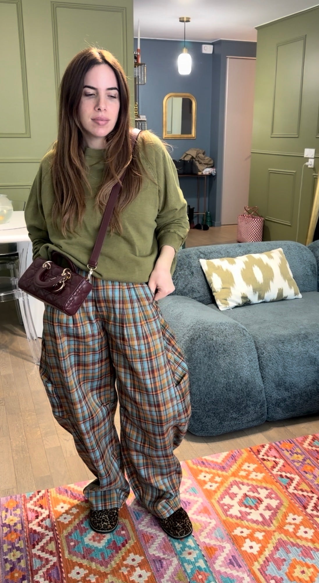 Pantalon BAREL CARREAUX Orange