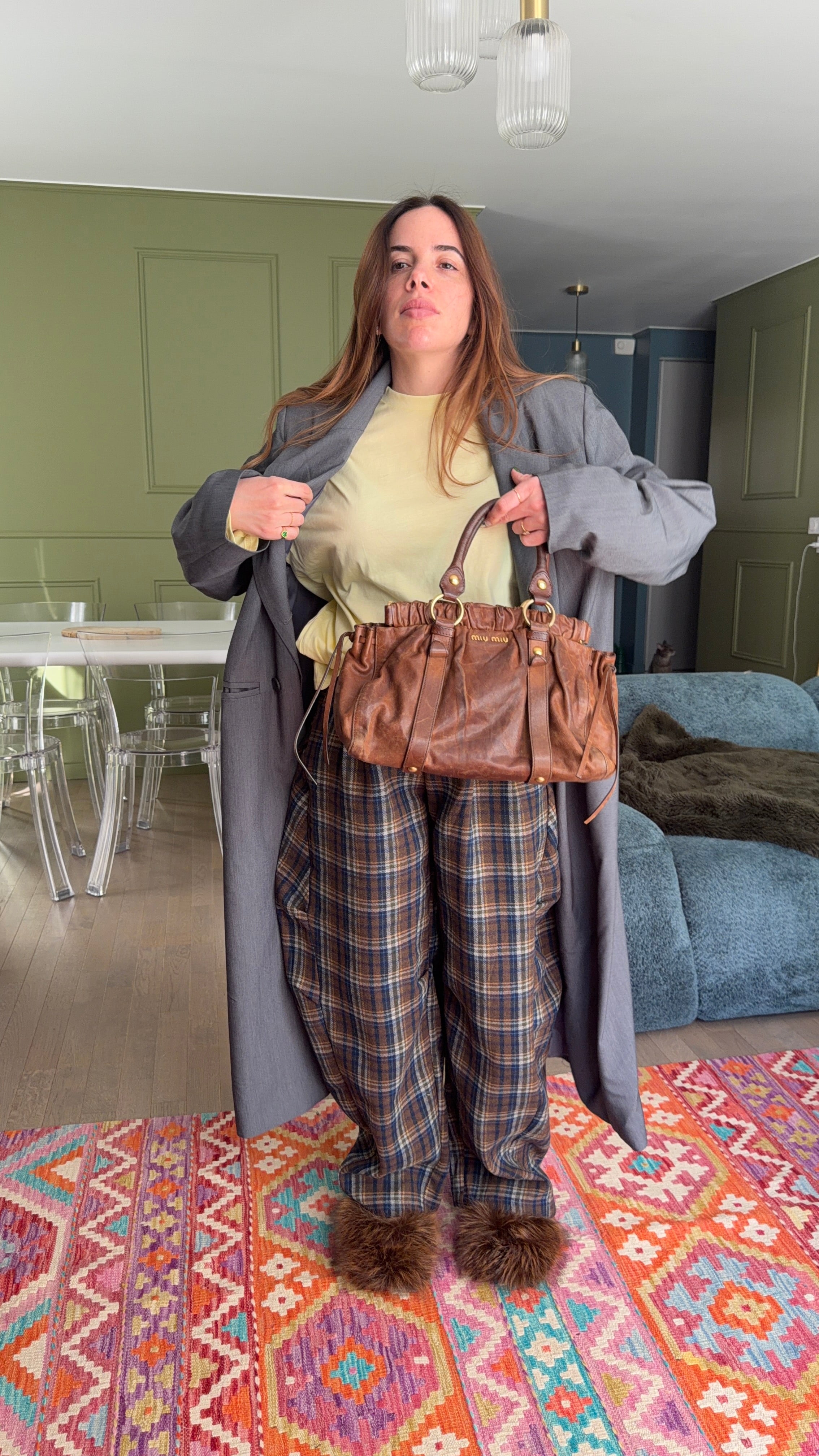 Pantalon BAREL CARREAUX Marron