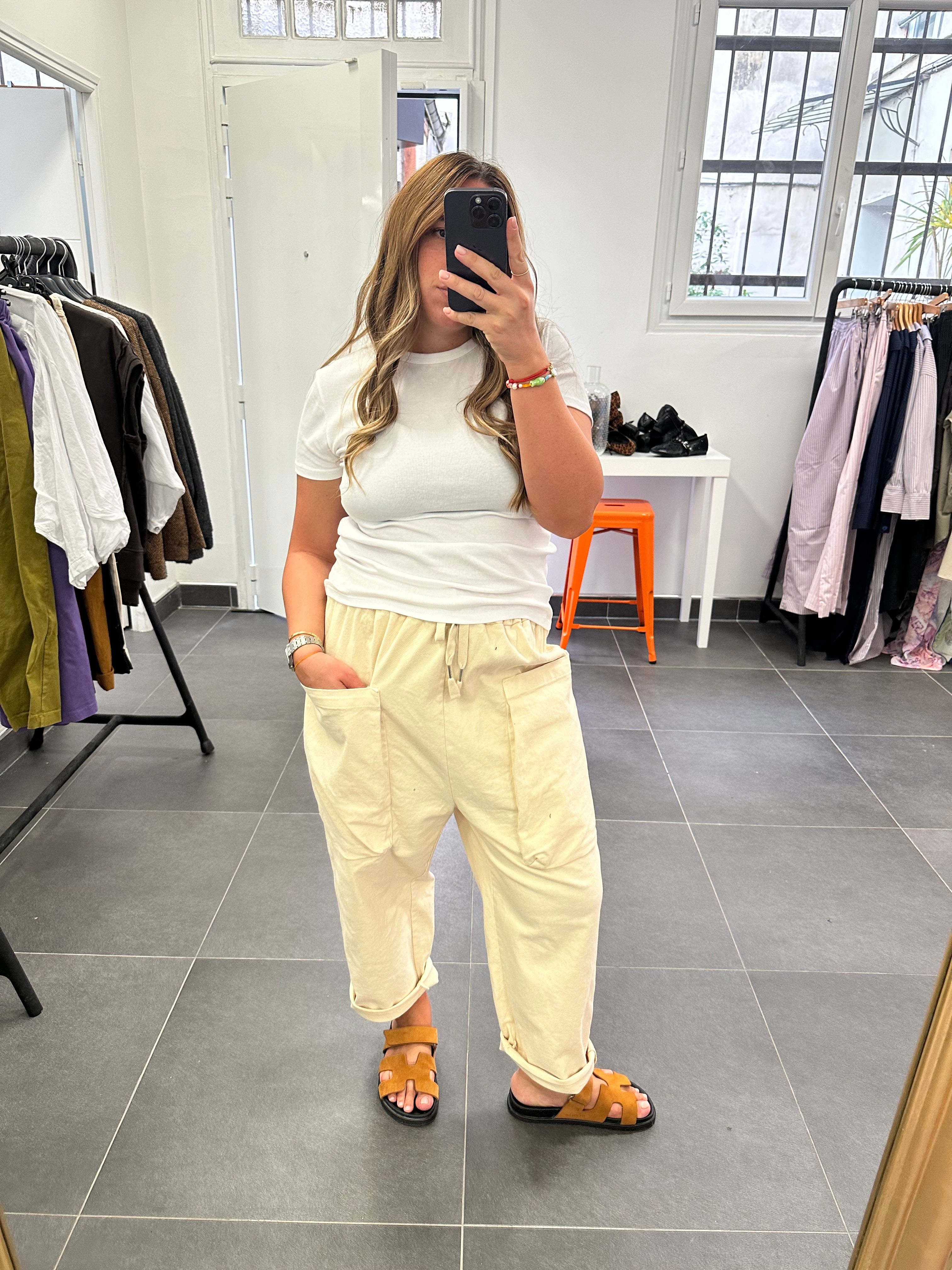 Pantalon CARGO Ecru
