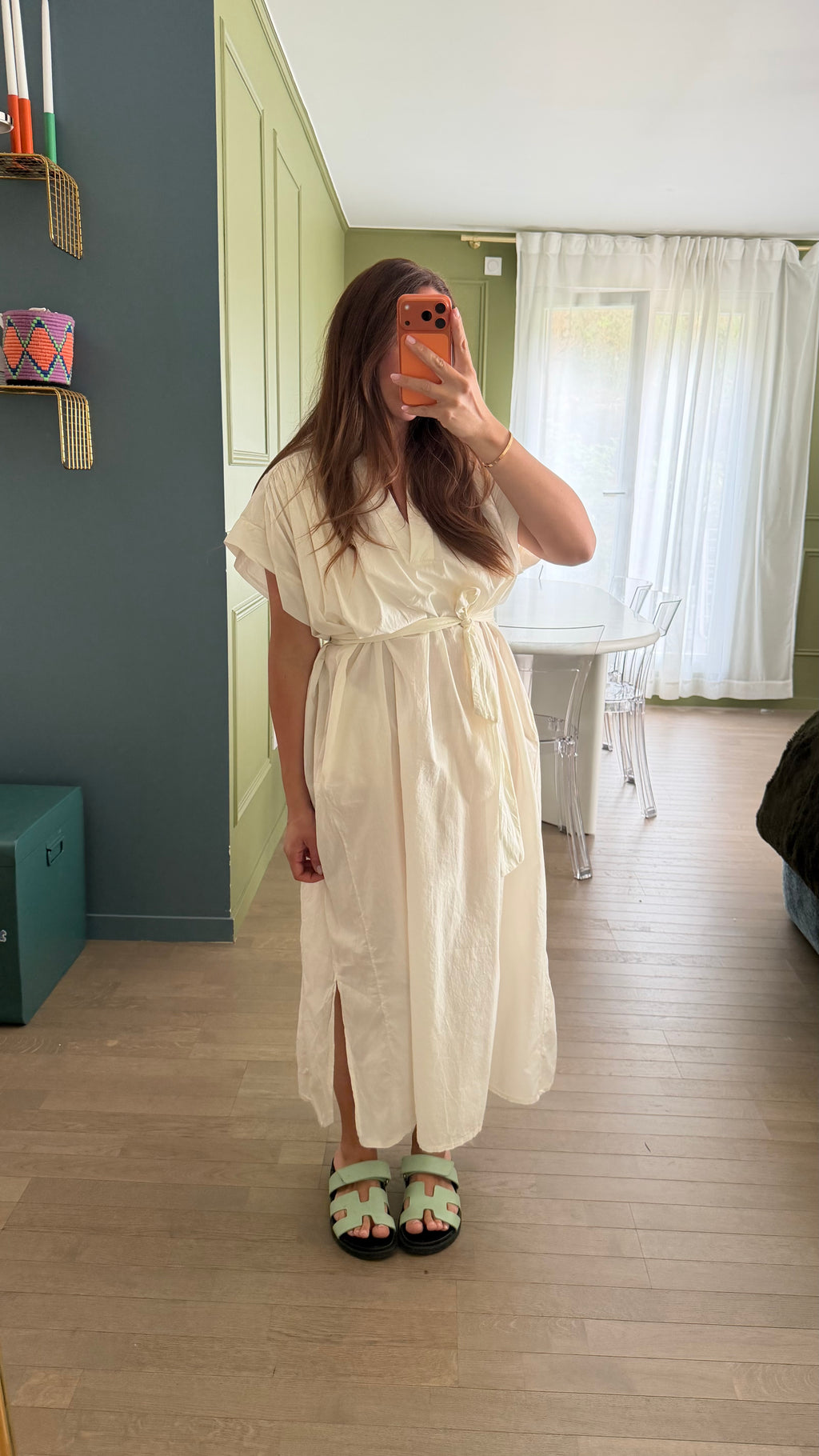 Robe longue manches courtes