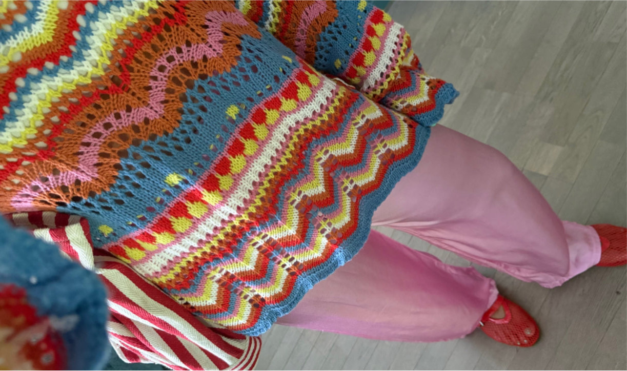 Pull CROCHET Bleu