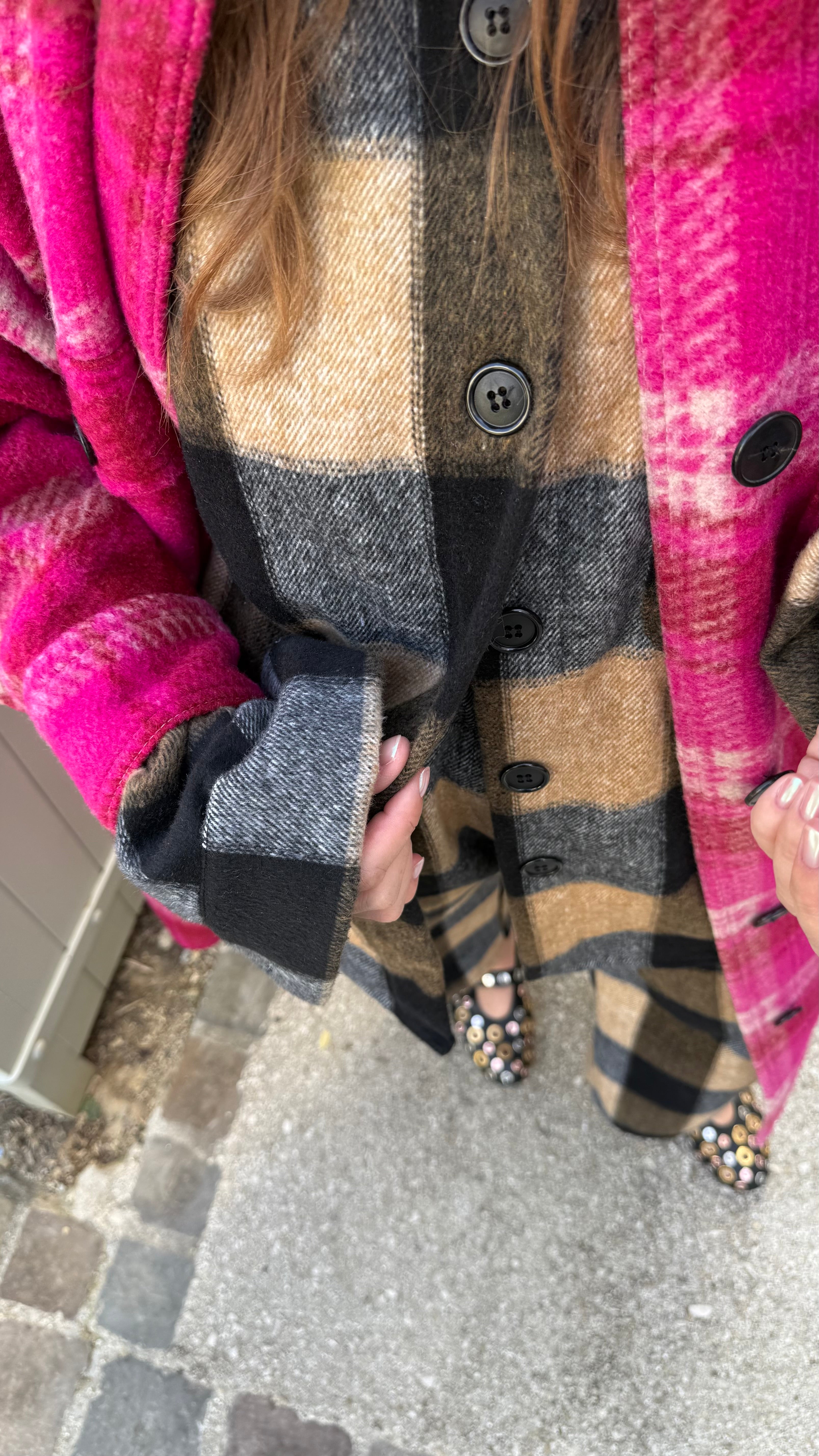 Pantalon ONE Carreaux Camel