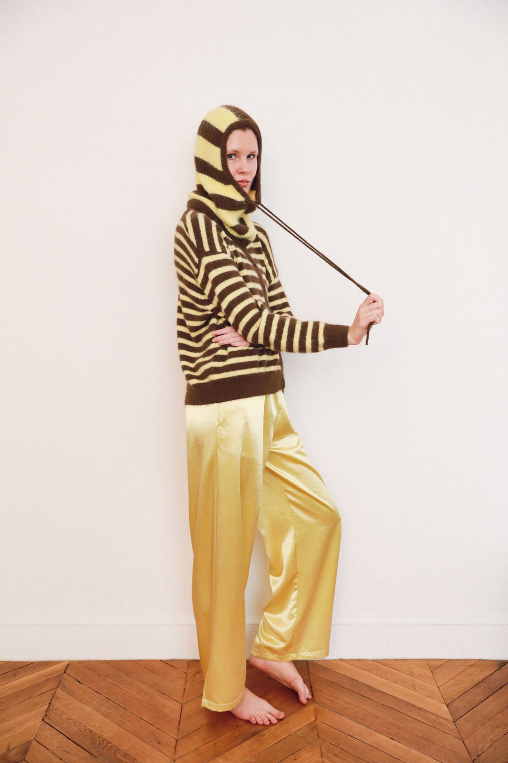 Pull RUCHE Marron et Jaune