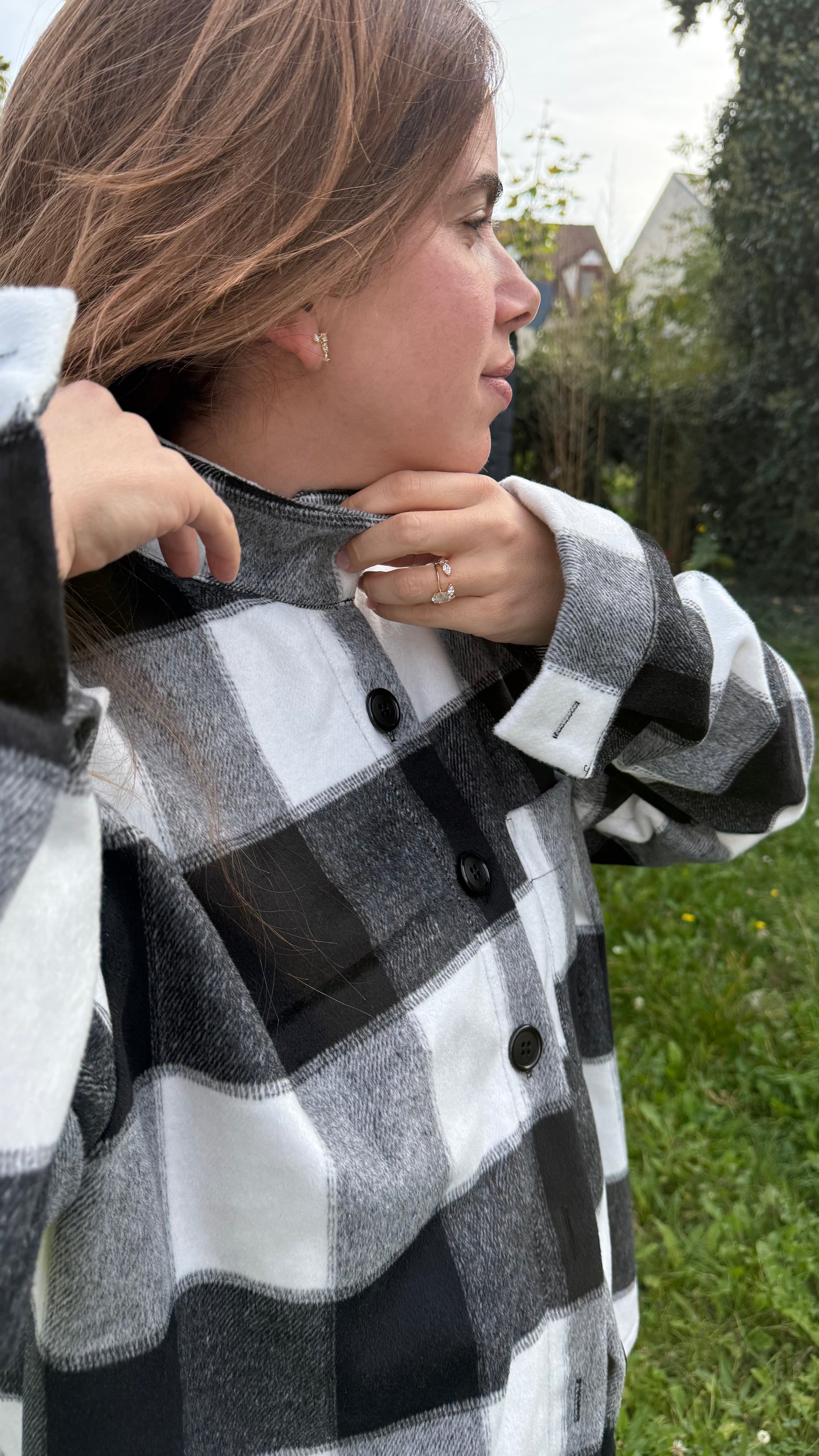 Surchemise THREE  Carreaux Noir