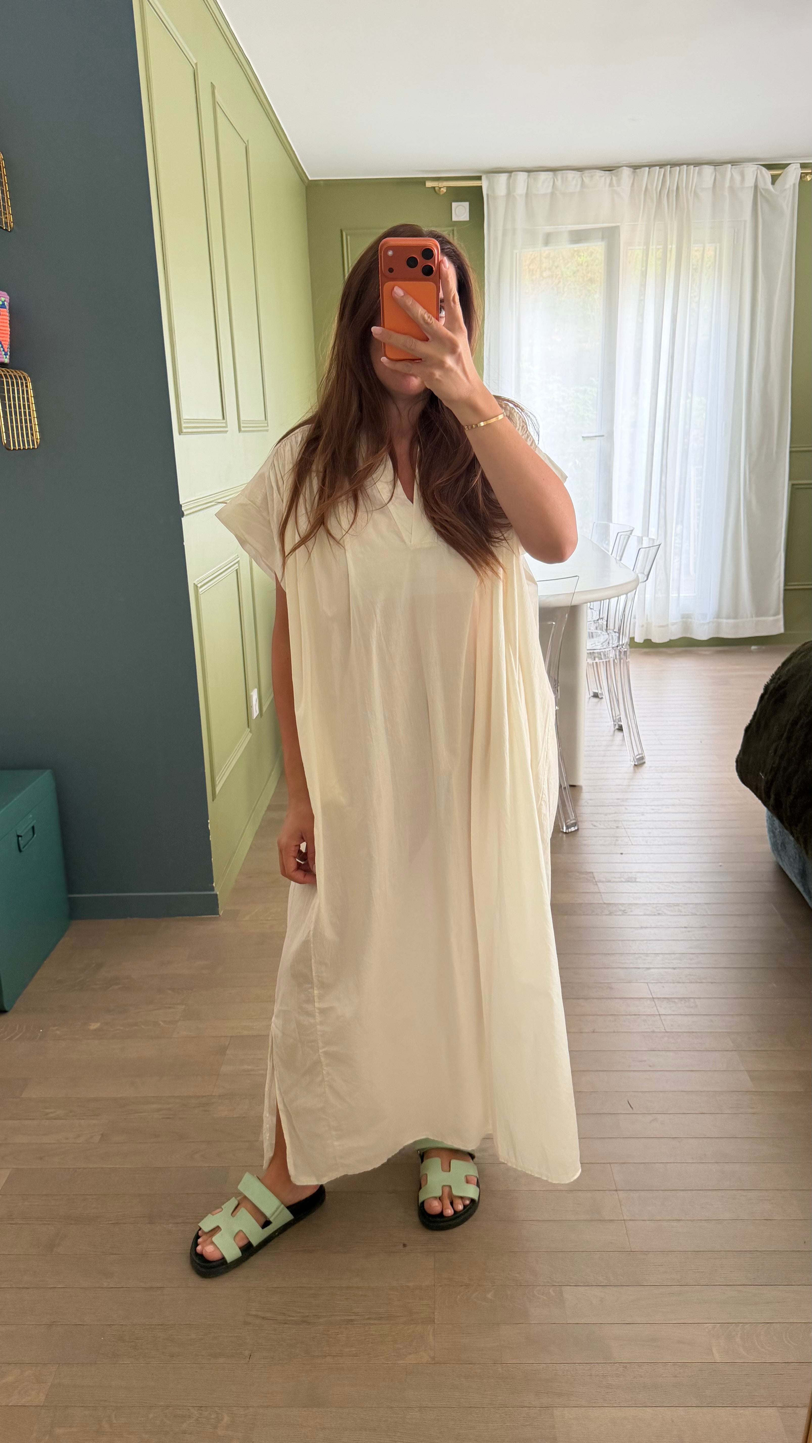 Robe longue manches courtes