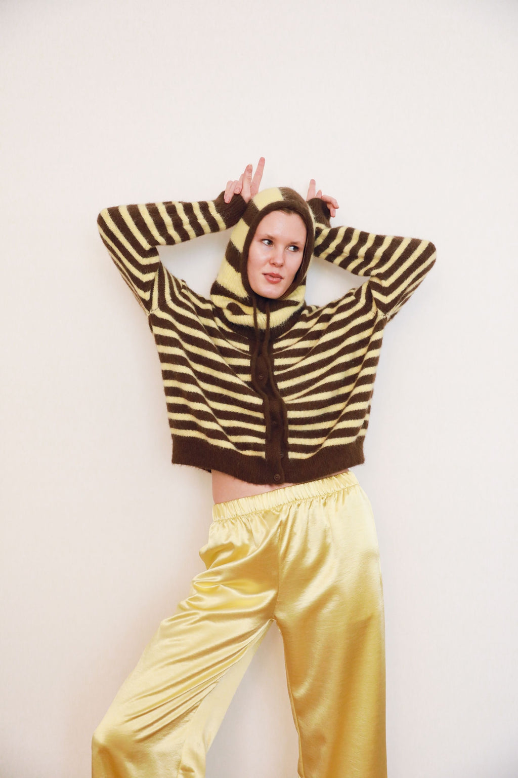 Pull RUCHE Marron et Jaune