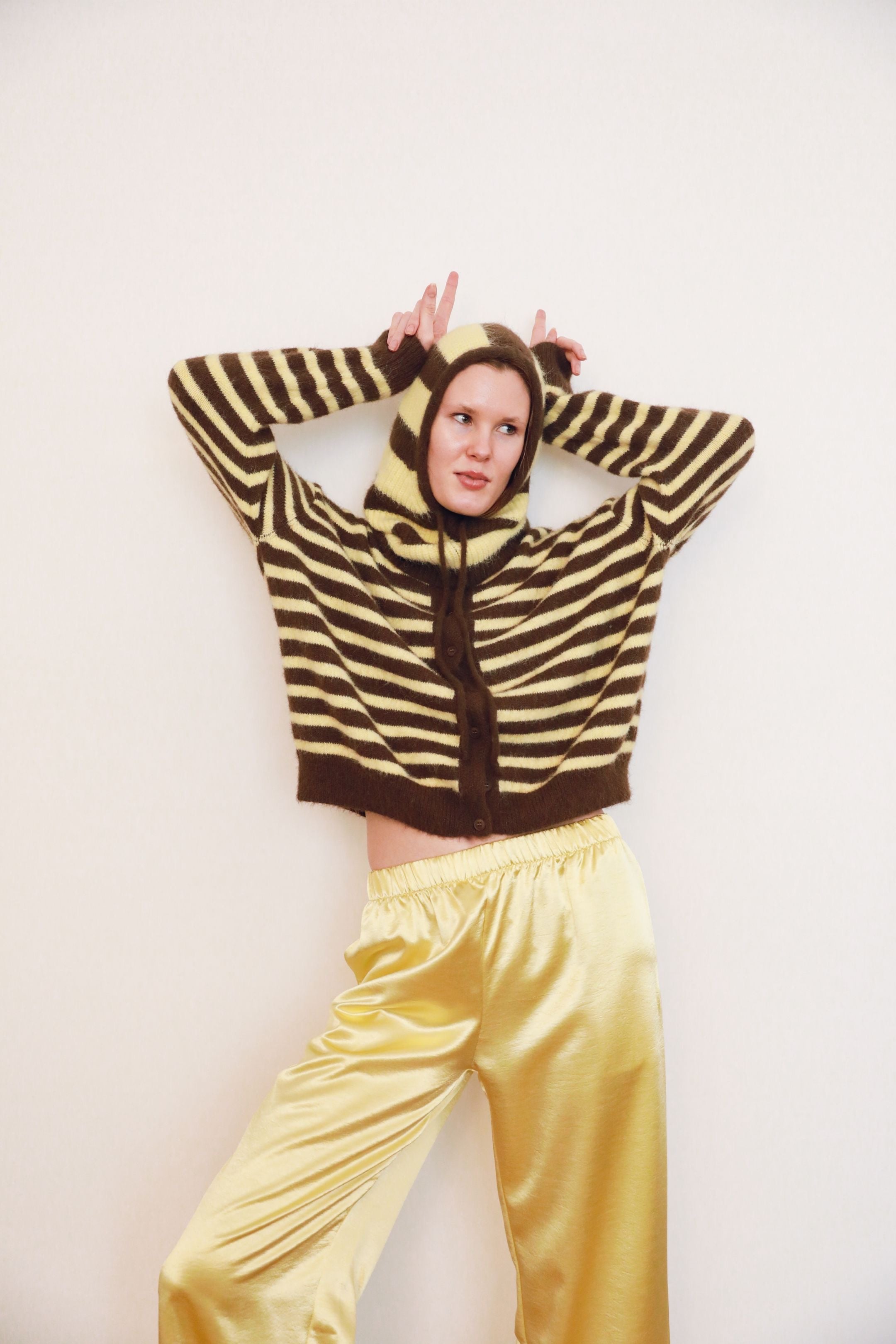 Pull RUCHE Marron et Jaune