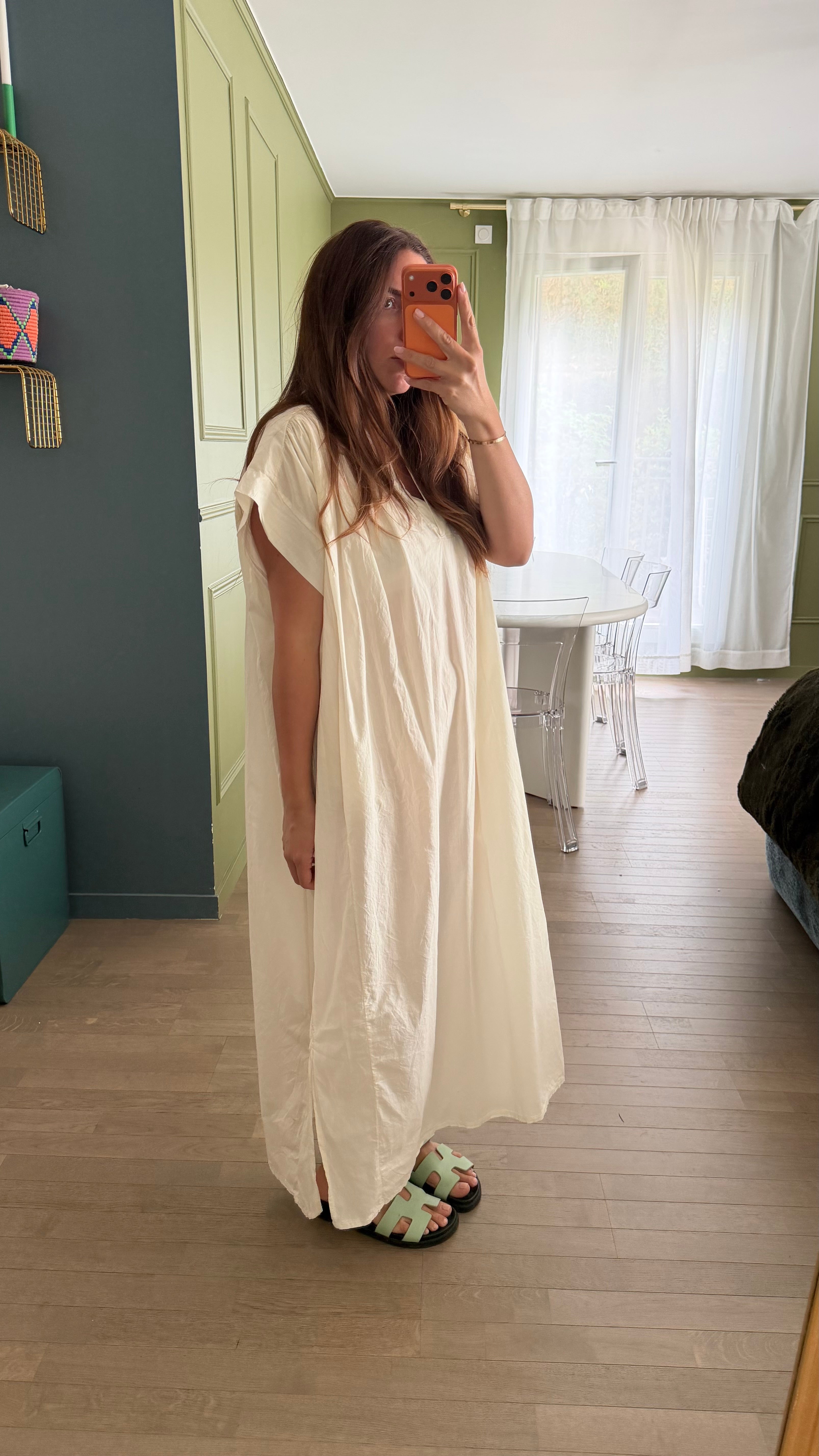 Robe longue manches courtes