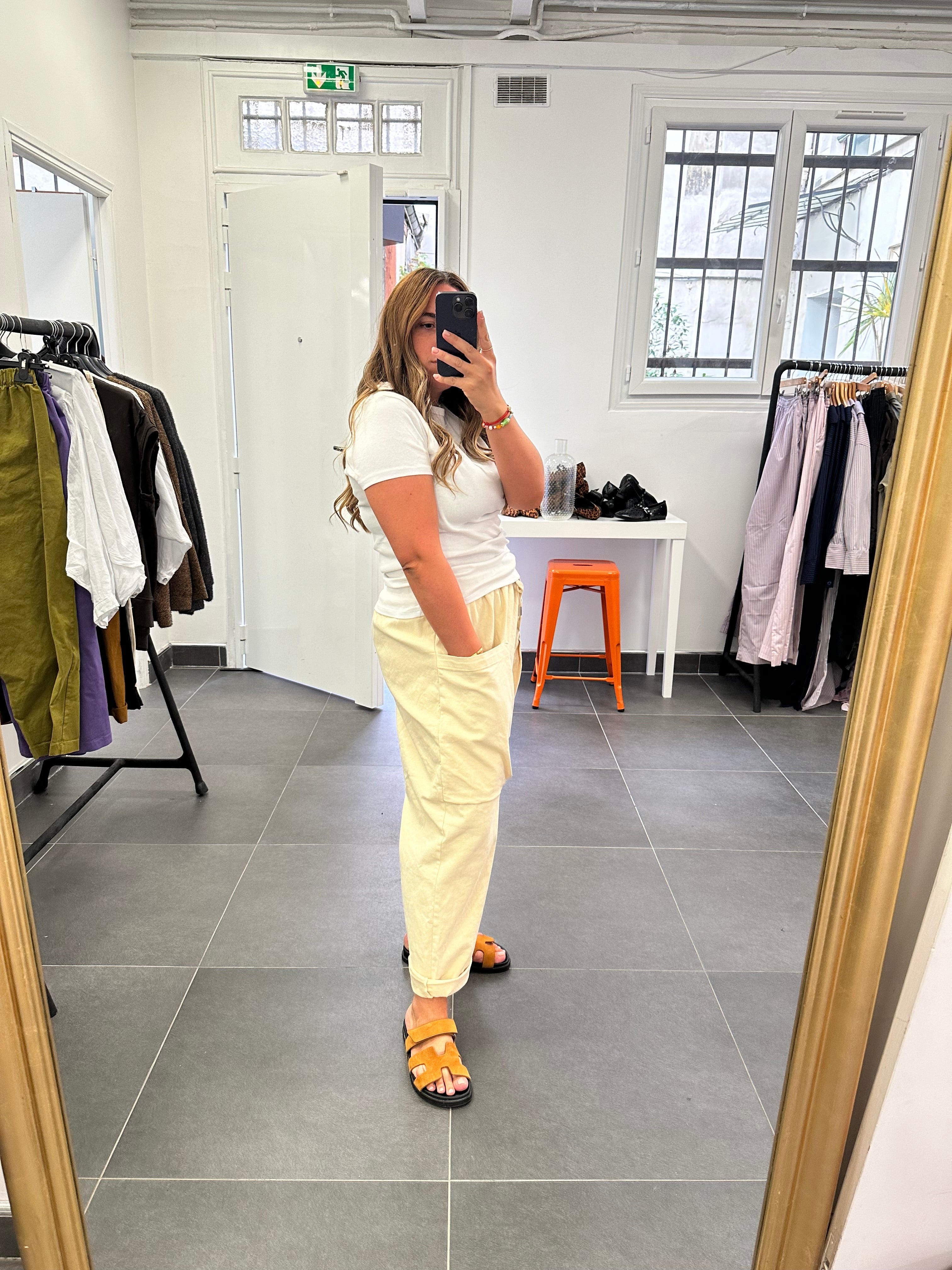 Pantalon CARGO Ecru