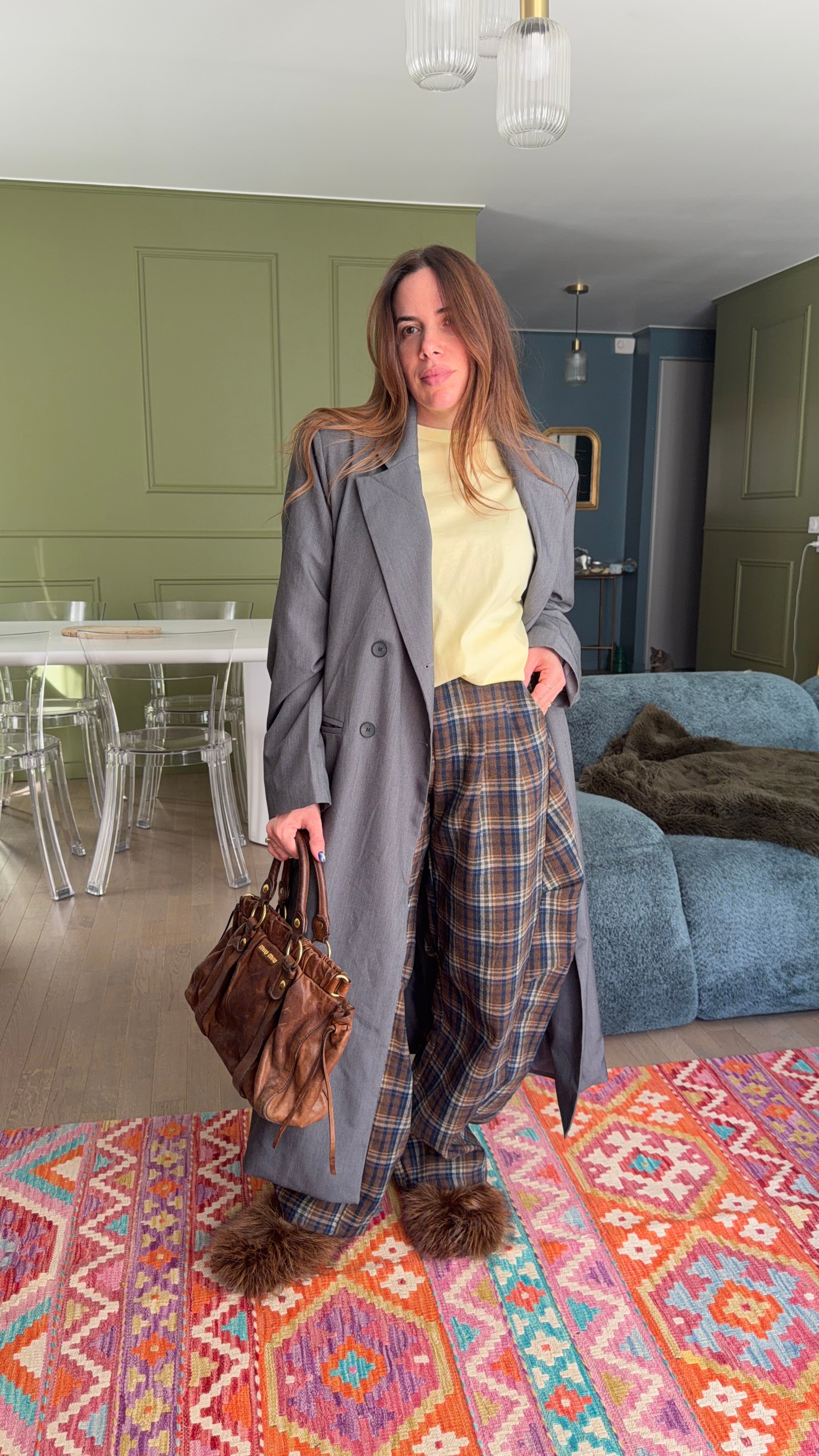 Pantalon BAREL CARREAUX Marron