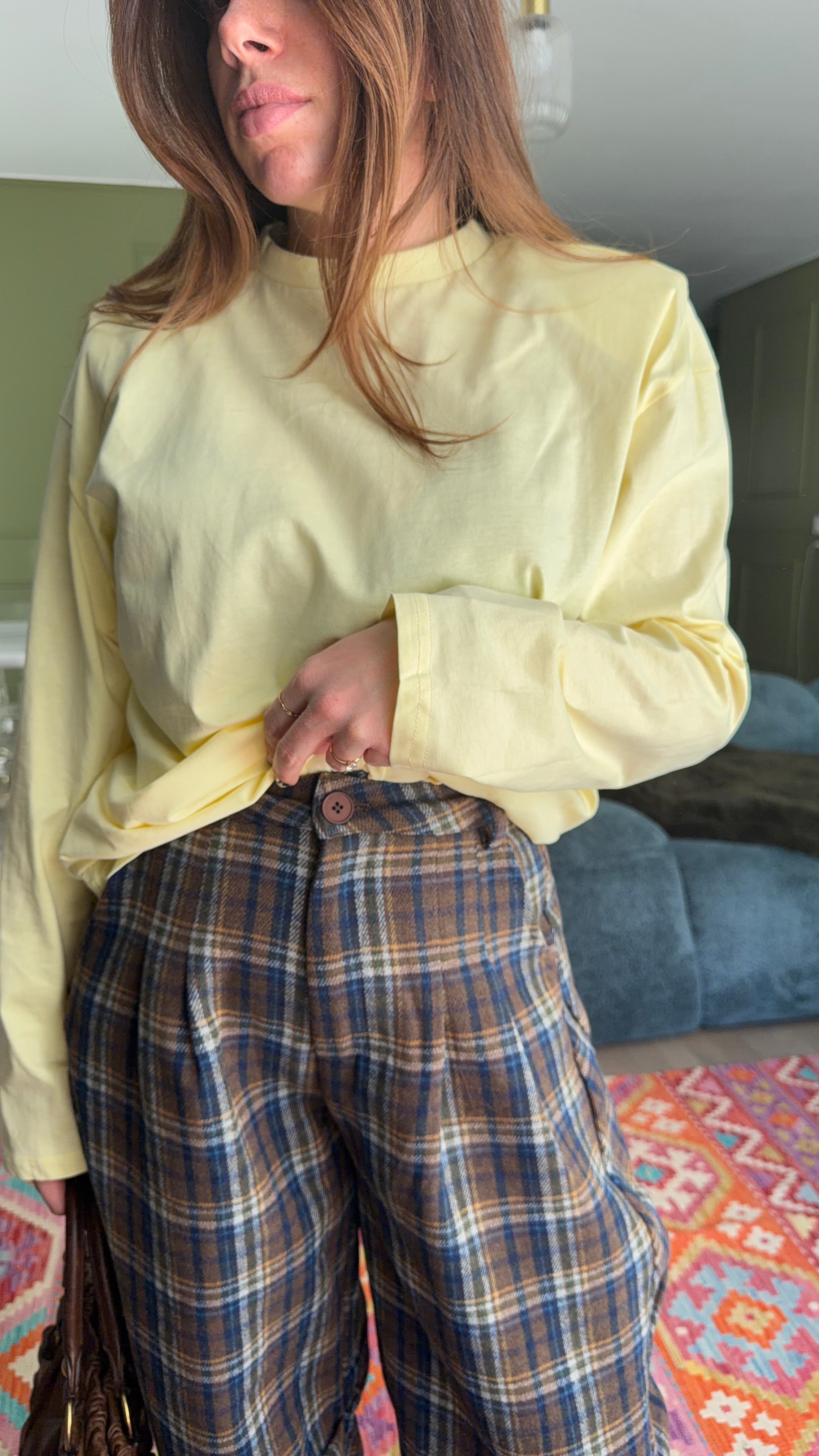 Pantalon BAREL CARREAUX Marron