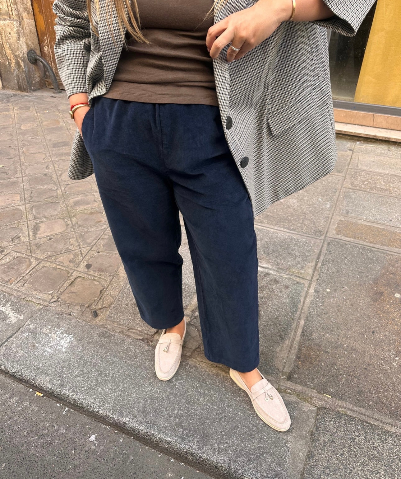 Pantalon JIP VELOUR Bleu Marine