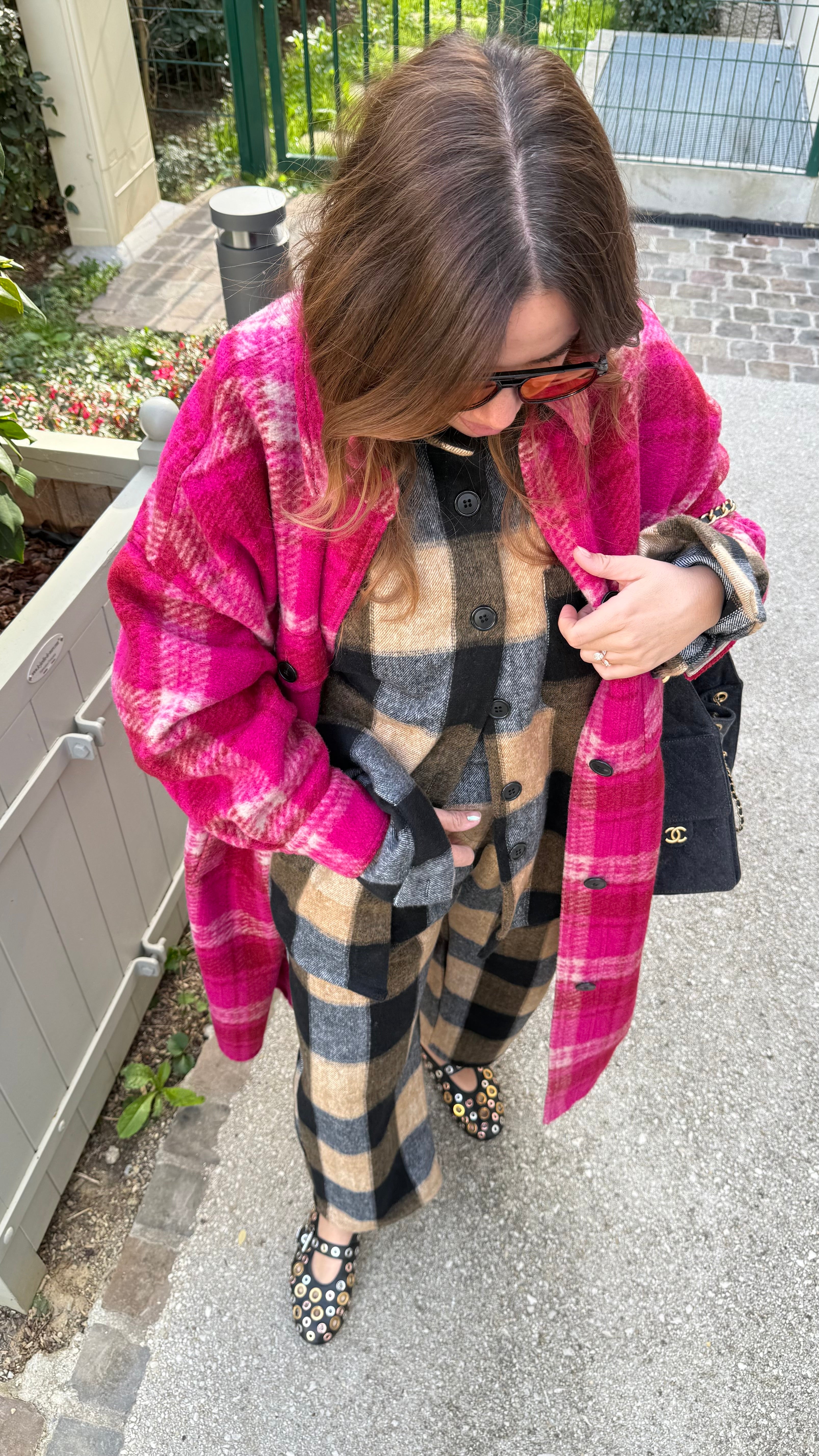 Pantalon ONE Carreaux Camel