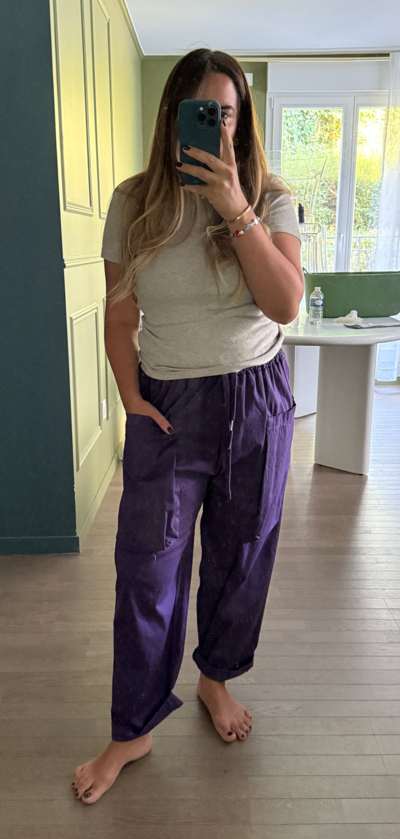 Pantalon CARGO FLUIDE Violet