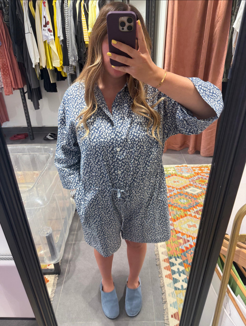Combishort PRINT Bleu