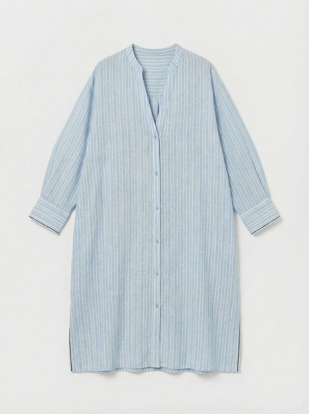 Robe longue boutonnée rayée