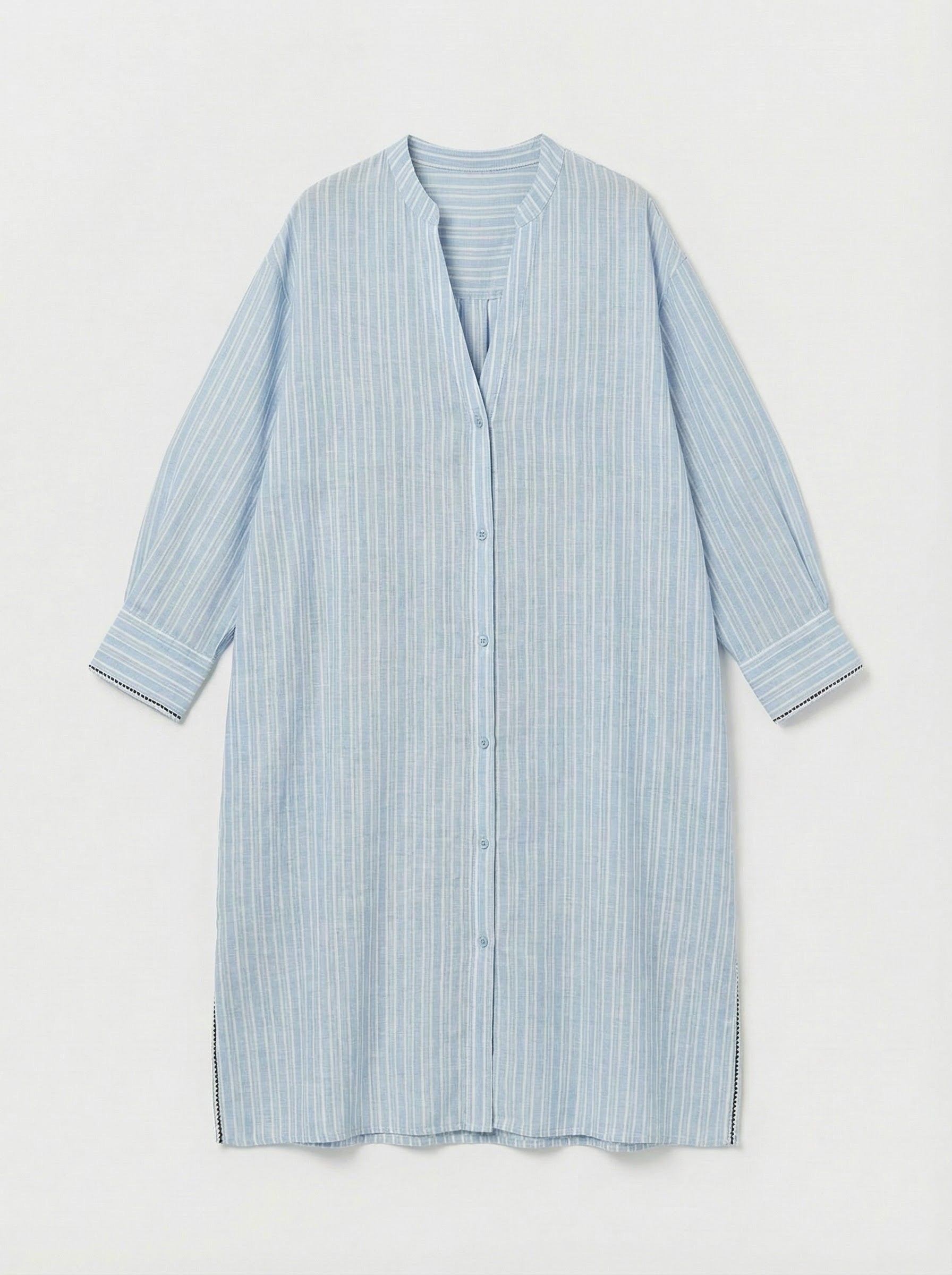 Robe longue boutonnée rayée