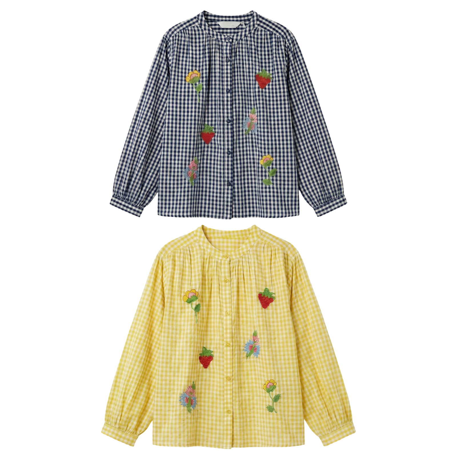 Blouse à carreaux brodée