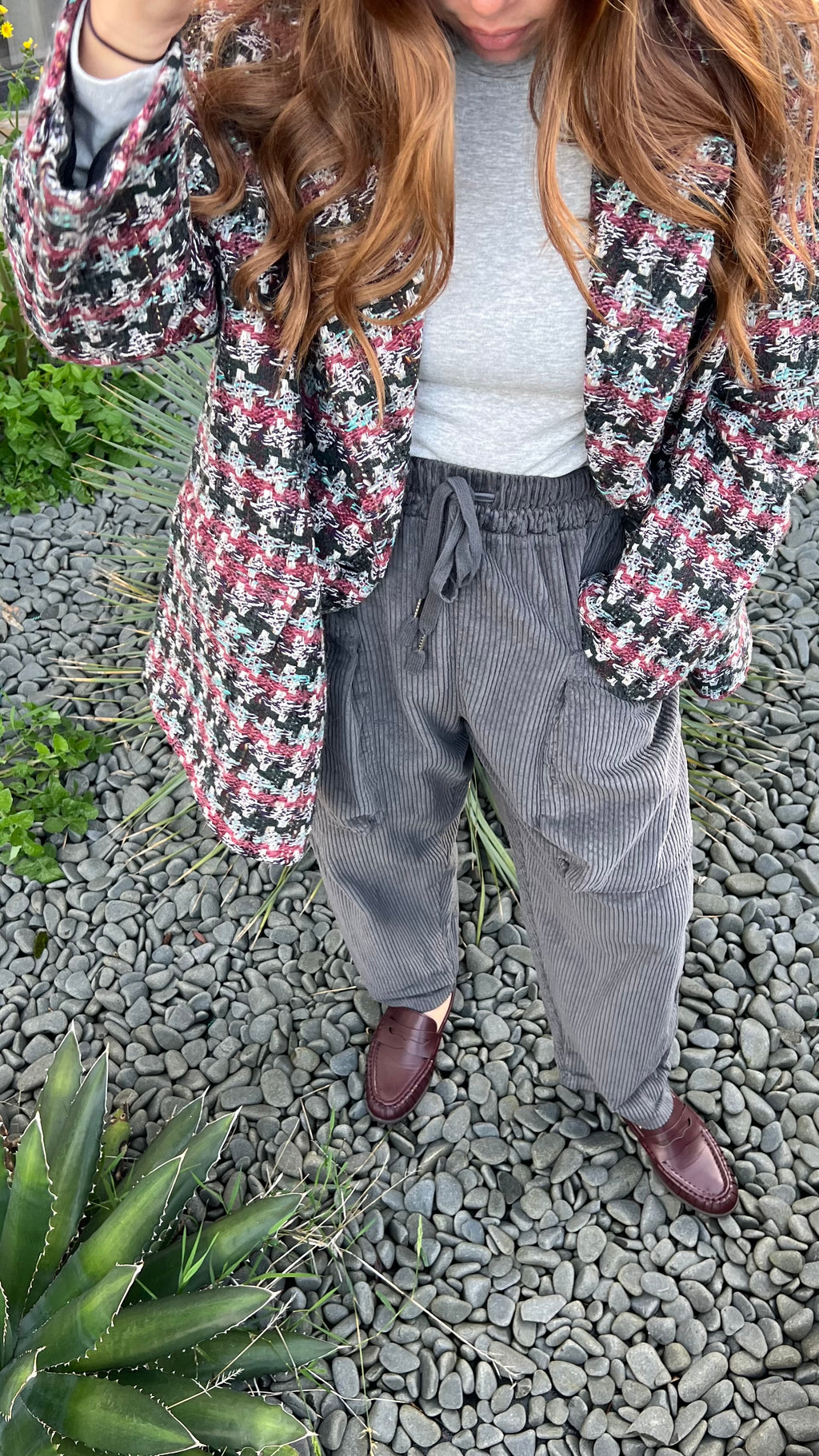 Blazer COQ Tweed Bordeaux