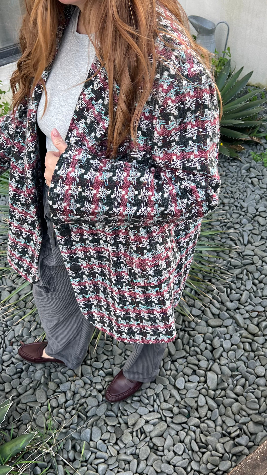 Blazer COQ Tweed Bordeaux