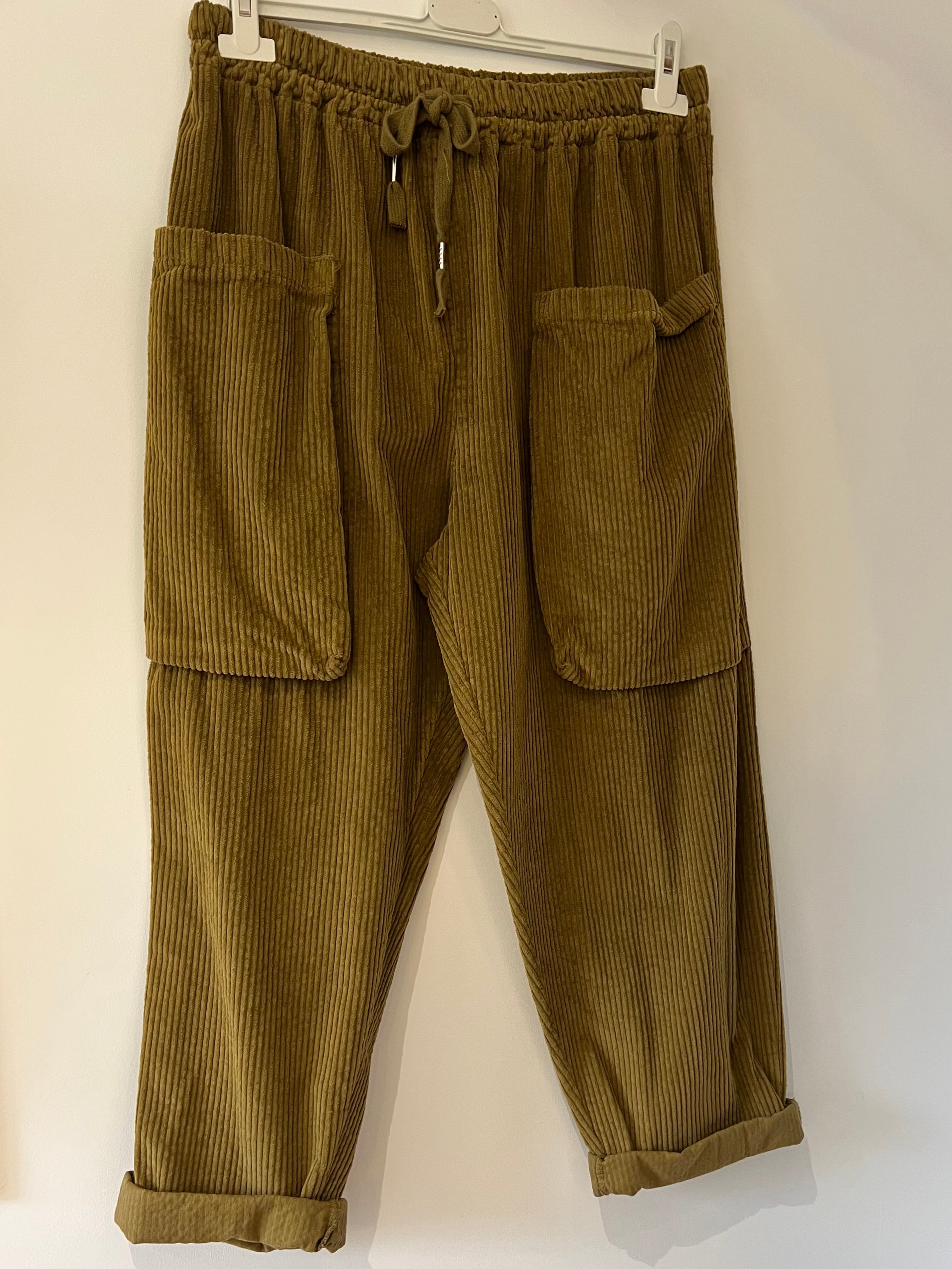 Pantalon CARGO COTELÉ Moutarde