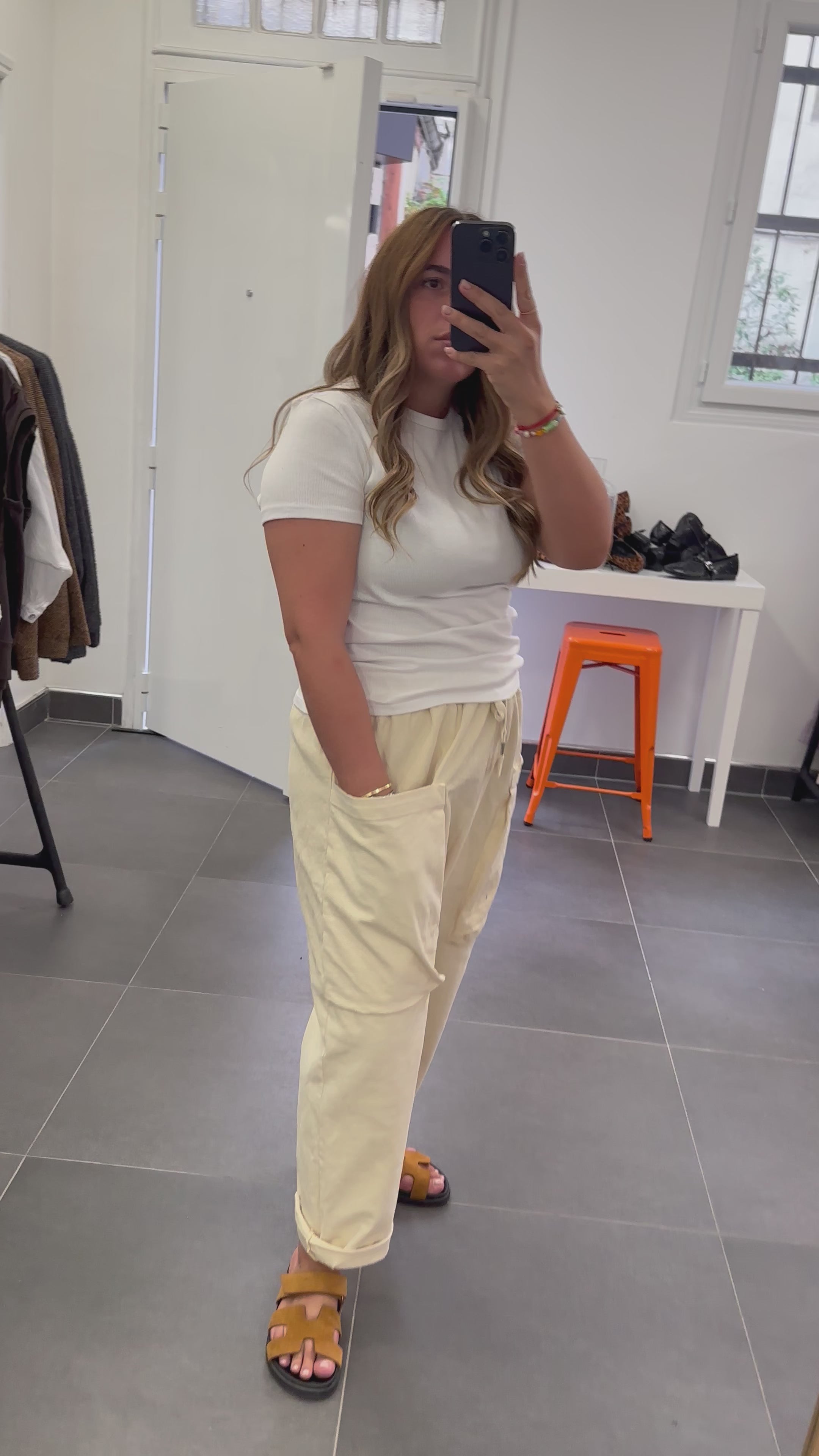 Pantalon CARGO Ecru