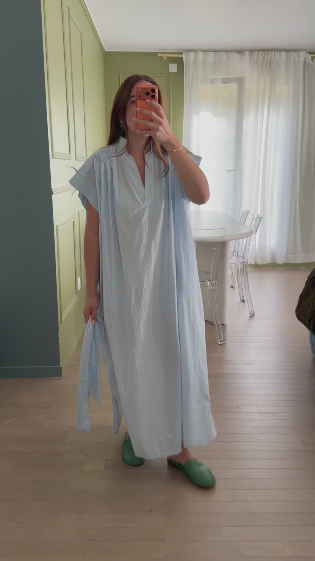 Robe longue manches courtes