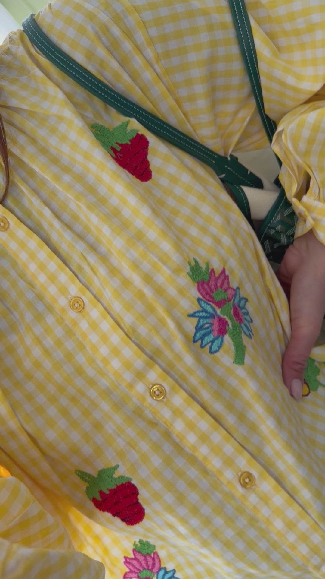 Blouse à carreaux brodée