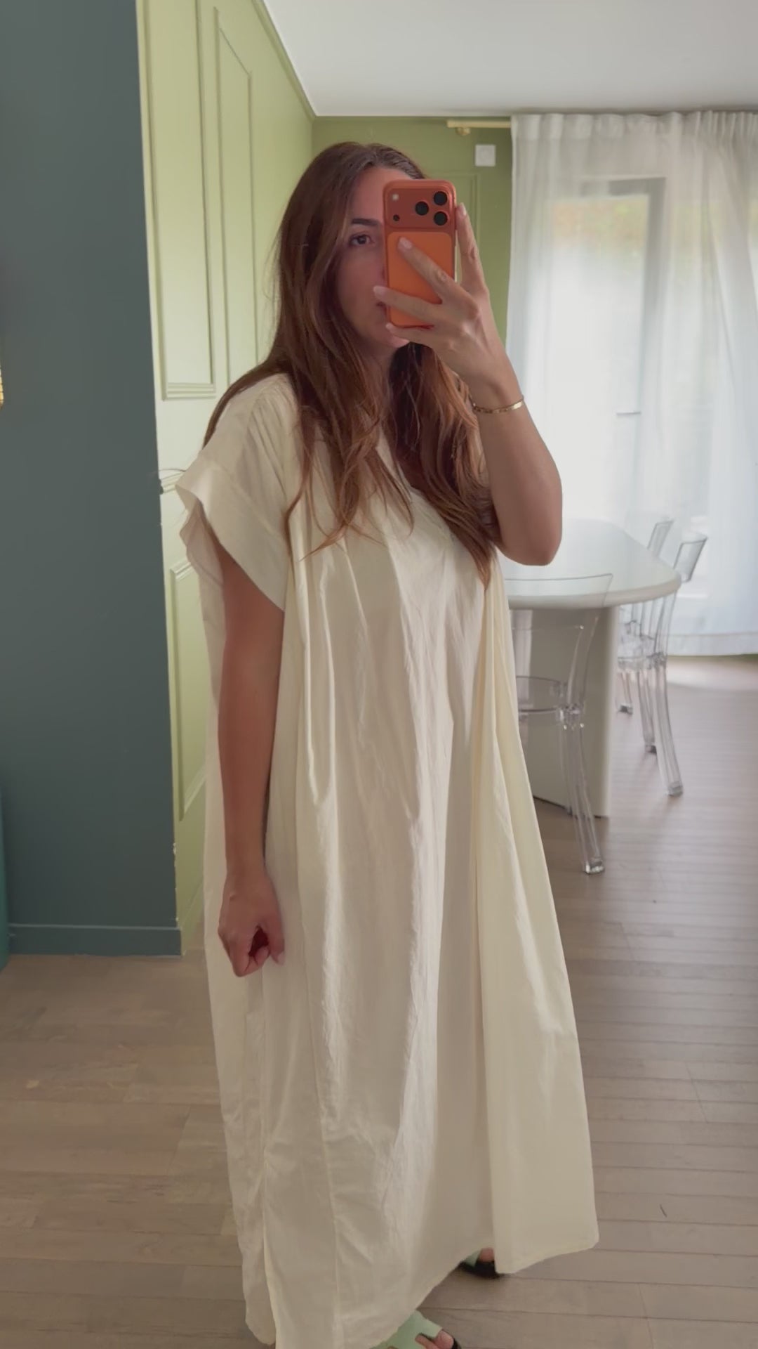 Robe longue manches courtes